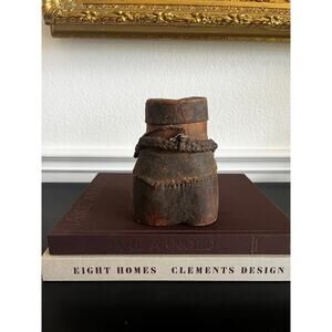 Vintage African Leather and Wood Canteen